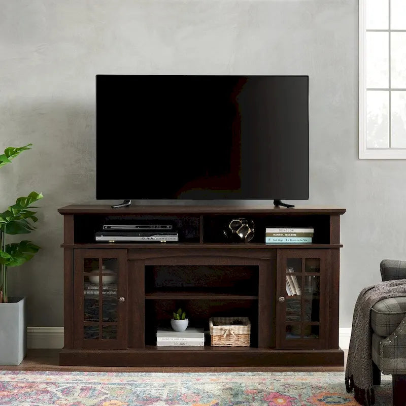 58.25 TV-Ständer mit offenem und geschlossenem Stauraum für 65-Zoll-Fernseher