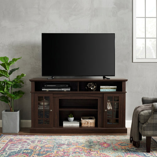 Espresso Classic 58.25 TV Stand with Open & Closed Storage for 65 TVs