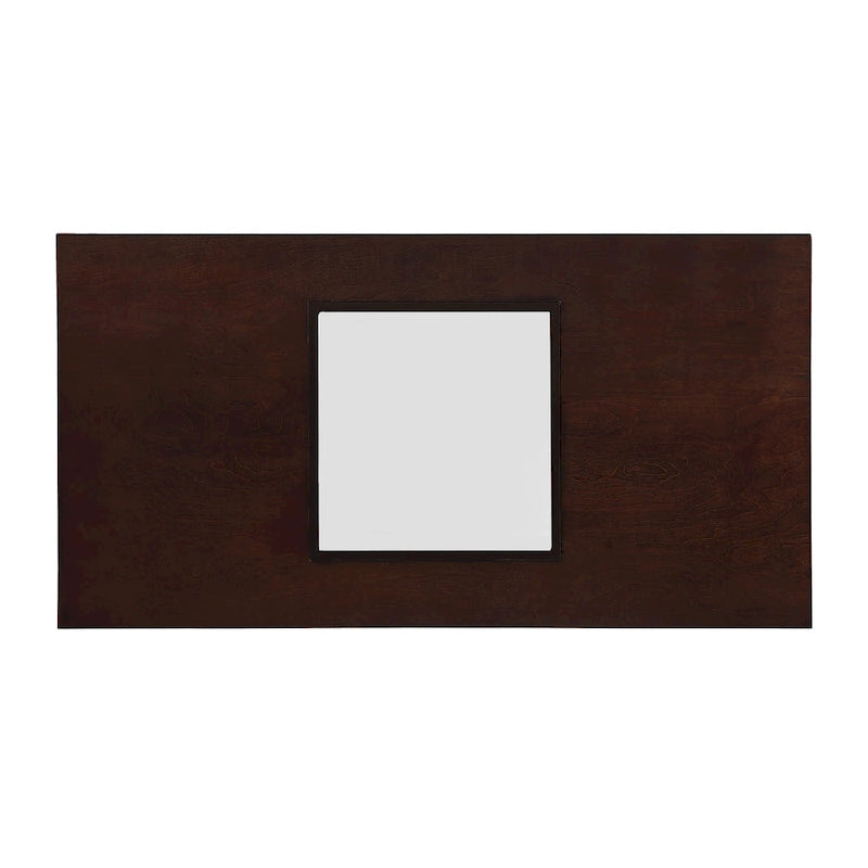 47 Moderner rechteckiger Couchtisch aus Holz mit klarer Tischplatte aus gehärtetem Glas, schwarze und helle Espressobraun-Oberfläche