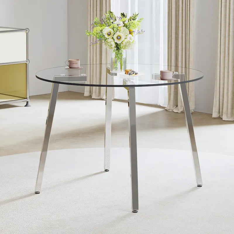 Moderner Tisch aus gehärtetem Glas, Esstisch, Couchtisch, Beistelltisch und Flurtisch für das Esszimmer