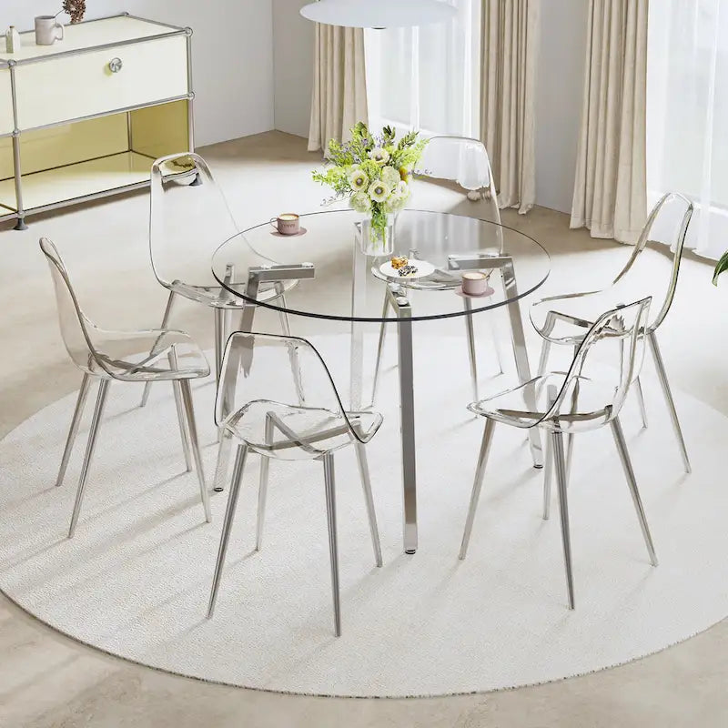 Moderner Tisch aus gehärtetem Glas, Esstisch, Couchtisch, Beistelltisch und Flurtisch für das Esszimmer