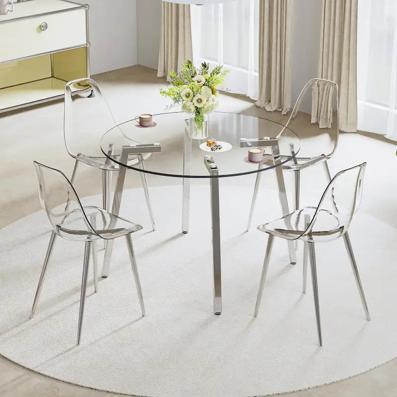 Moderner Tisch aus gehärtetem Glas, Esstisch, Couchtisch, Beistelltisch und Flurtisch für das Esszimmer