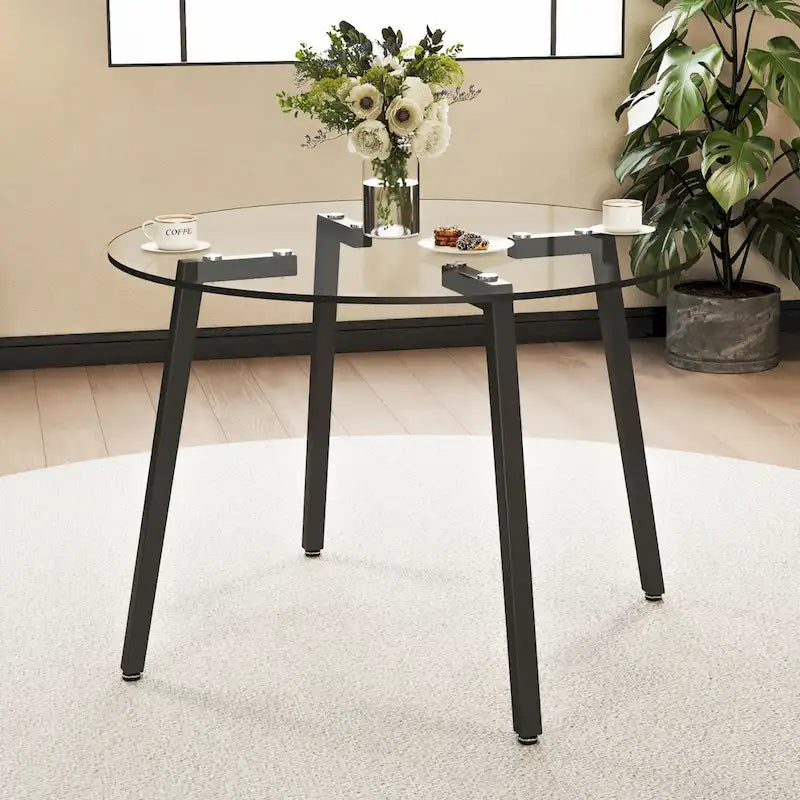 Mesa moderna de vidrio templado, mesa de comedor, mesa de café, mesa auxiliar y mesa de entrada para el comedor