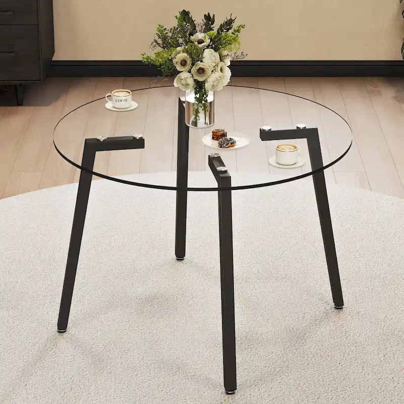 Mesa moderna de vidrio templado, mesa de comedor, mesa de café, mesa auxiliar y mesa de entrada para el comedor