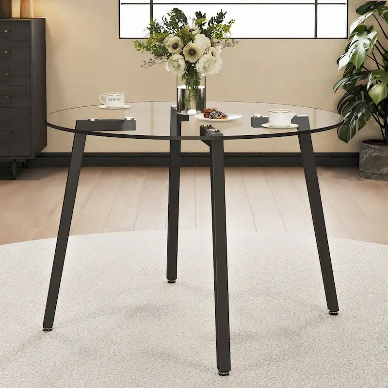 Mesa moderna de vidrio templado, mesa de comedor, mesa de café, mesa auxiliar y mesa de entrada para el comedor