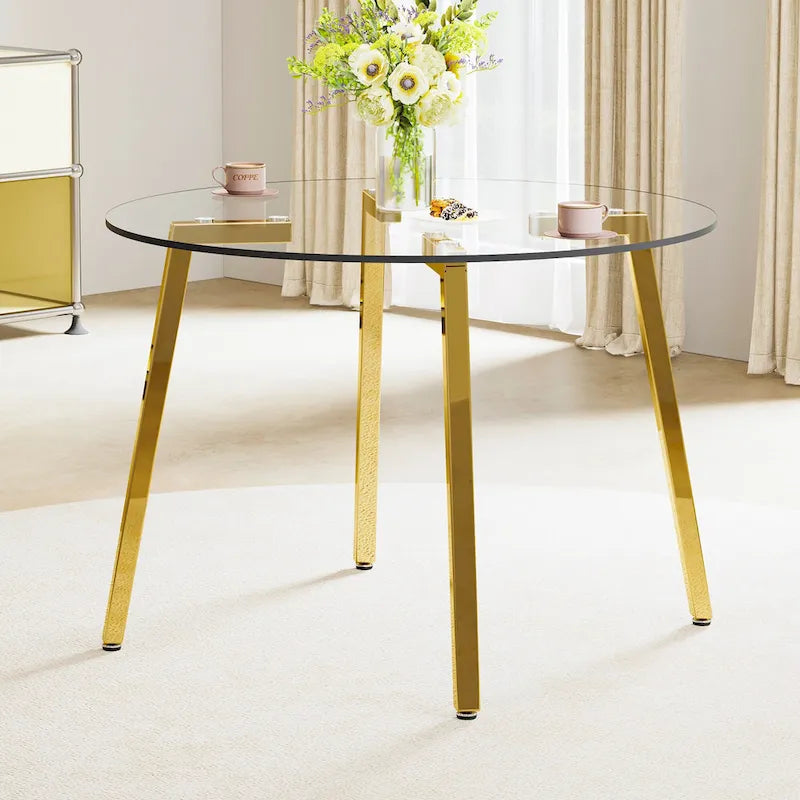 Mesa moderna de vidrio templado, mesa de comedor, mesa de café, mesa auxiliar y mesa de entrada para el comedor