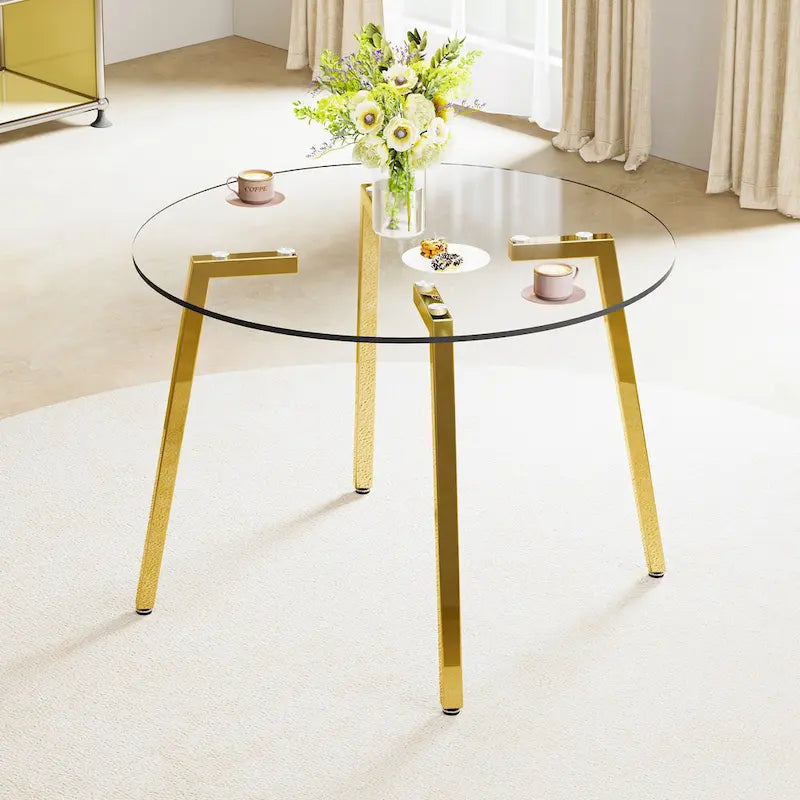 Mesa moderna de vidrio templado, mesa de comedor, mesa de café, mesa auxiliar y mesa de entrada para el comedor