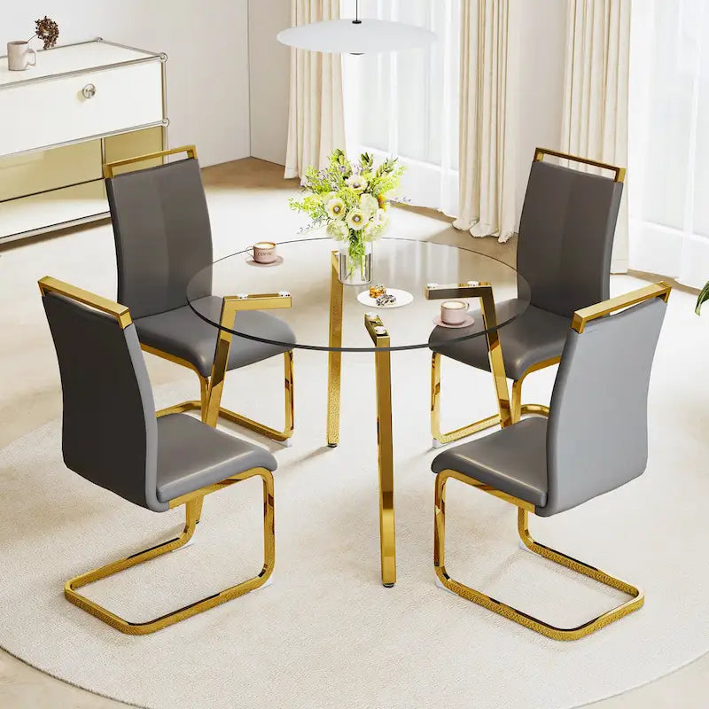 Mesa moderna de vidrio templado, mesa de comedor, mesa de café, mesa auxiliar y mesa de entrada para el comedor