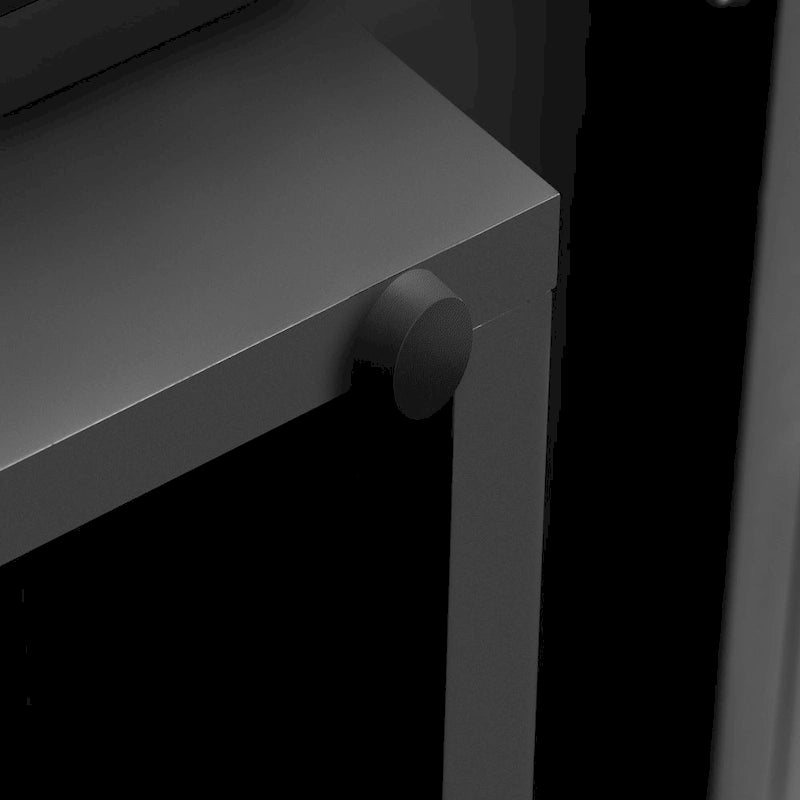 Credenza con 4 ante scanalate, mobile contenitore con spazio di archiviazione e ripiani regolabili