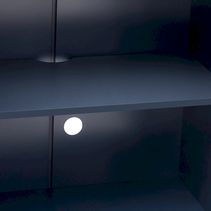Credenza con 4 ante scanalate, mobile contenitore con spazio di archiviazione e ripiani regolabili