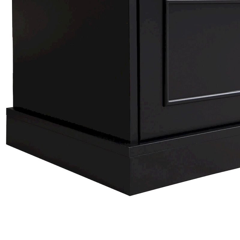 Mueble de pared grande negro de 104.2 con estanterías y armarios para televisores de hasta 78
