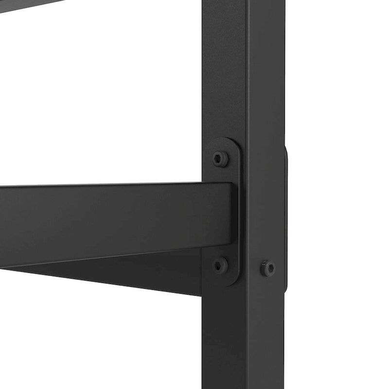 Estructura de cama de plataforma de metal negro con cabecero y piecero - no requiere somier, capacidad de 660 lbs
