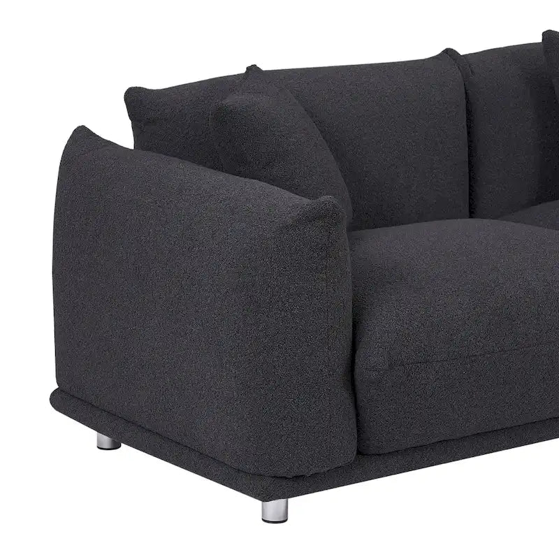 Sofá extragrande de 3 plazas con patas de metal y estructura de madera maciza para la sala