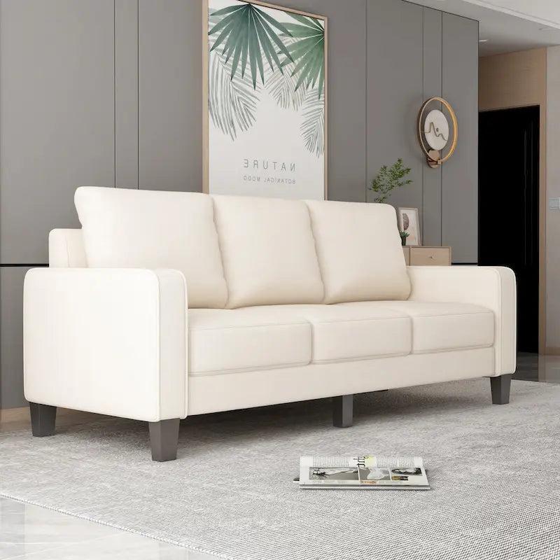 Sofá moderno para sala de estar en tela beige