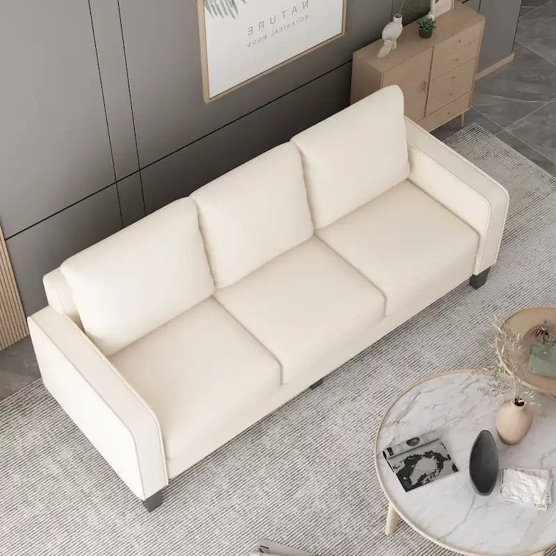Sofá moderno para sala de estar en tela beige