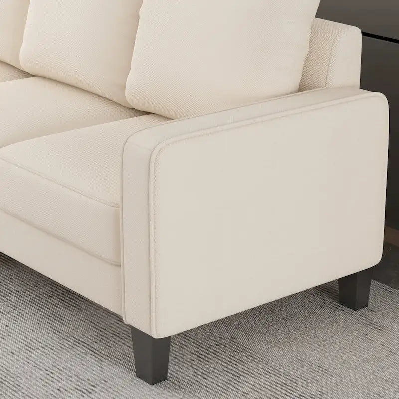 Sofá moderno para sala de estar en tela beige