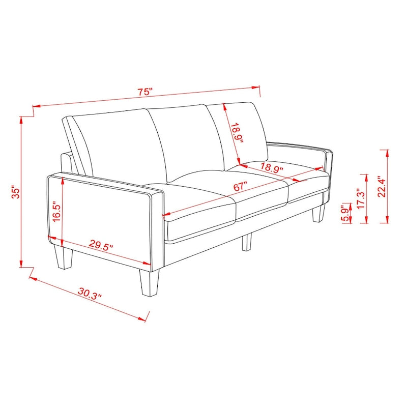 Sofá moderno para sala de estar en tela beige