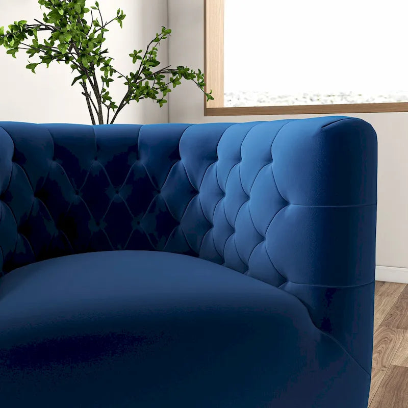 Bequemer Samt-Sessel im Mid-Century-Modern-Stil mit Drehfunktion