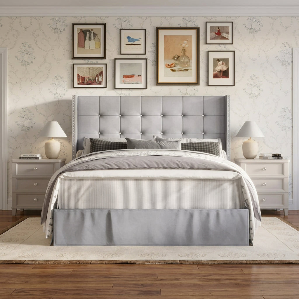 Wilie Tufted Upholstered Platform Bed