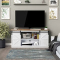 TV Stand 2 -shelf for TVs 43 up to 65. Simple living and Modern Mid-century, farmhouse barn door -easy to store something