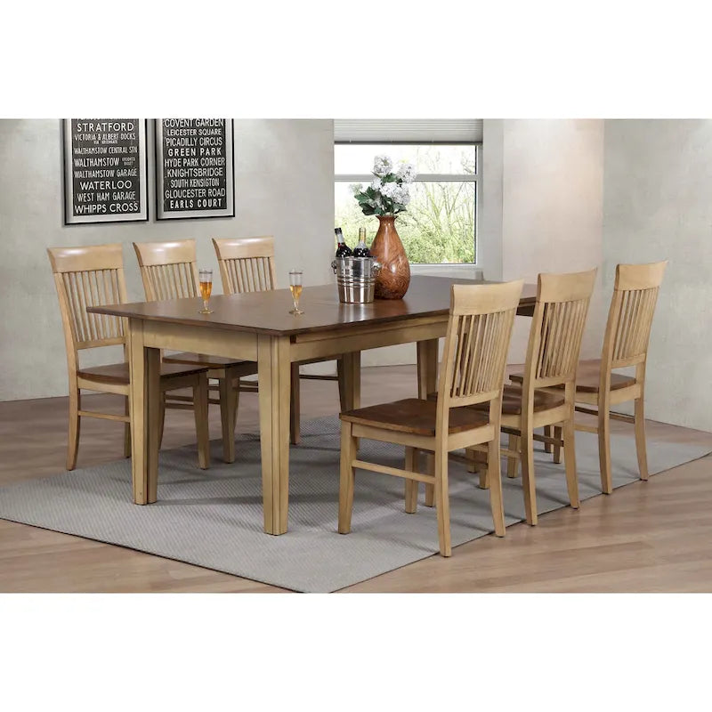 Distressed Two-Tone Side Chair, Set of 2, 22"L × 18"W × 38"H