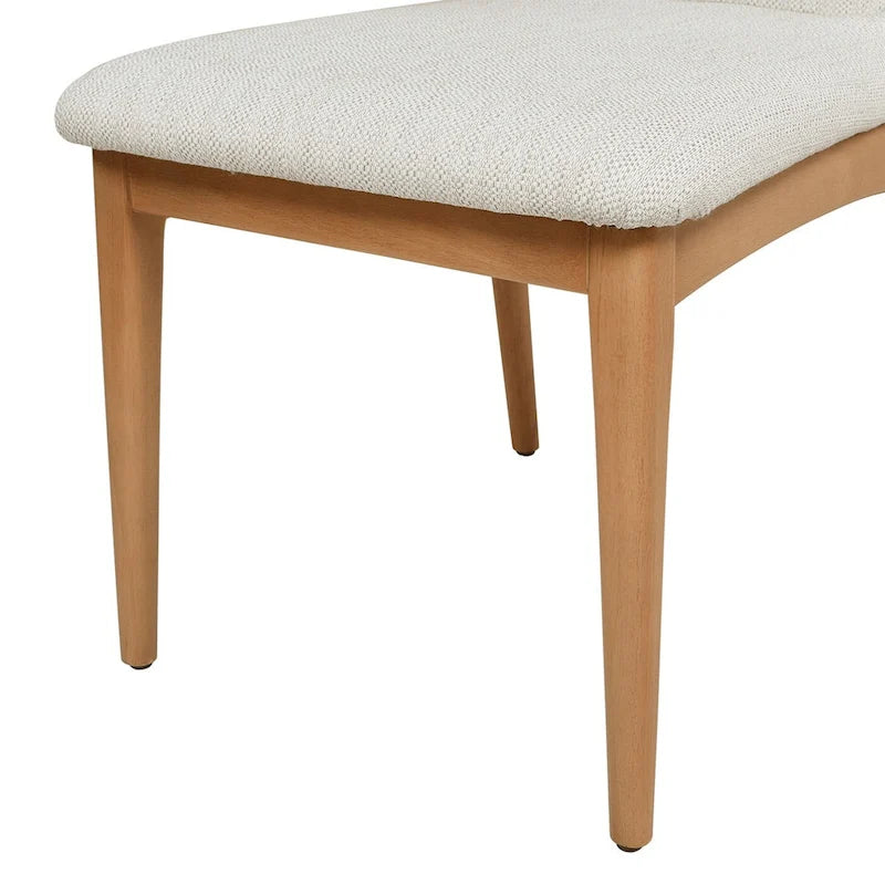 Silla de comedor tapizada de madera natural marrón claro, juego de 2
