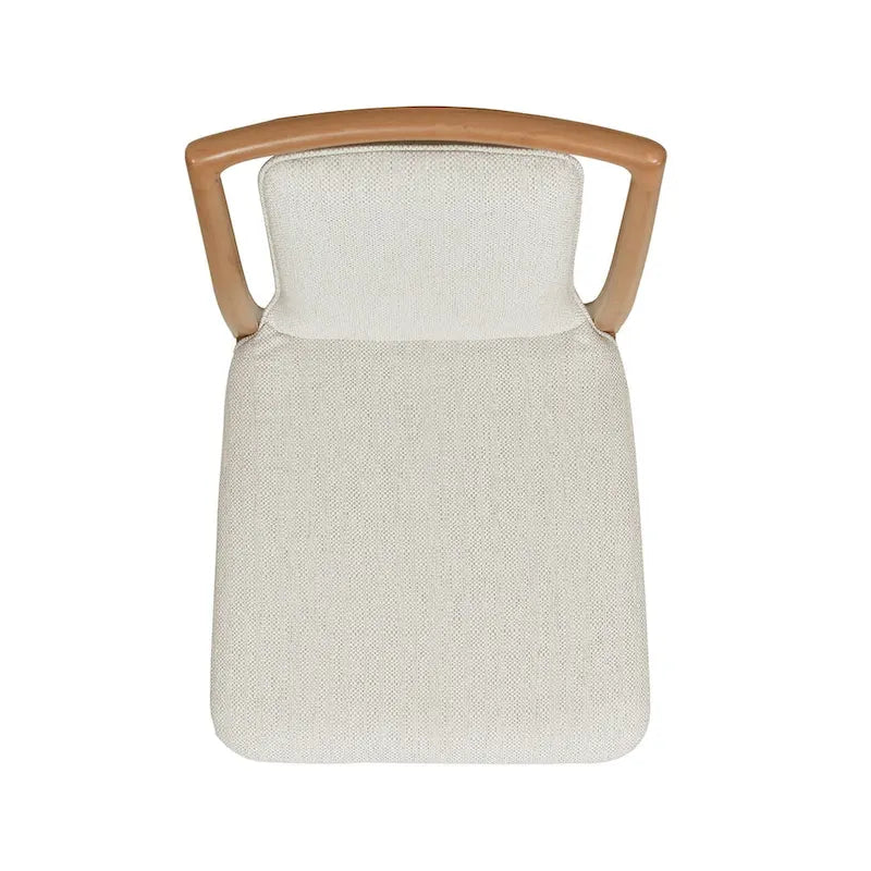 Silla de comedor tapizada de madera natural marrón claro, juego de 2