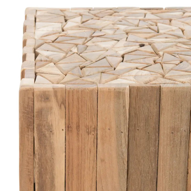 Quadratischer Beistelltisch in mittlerer Eichenfarbe, 15"W × 15"D × 20"H