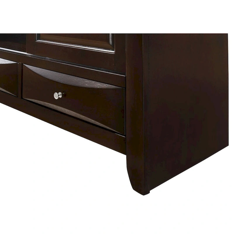 Dark Cherry Bookcase Storage Platform Bed
