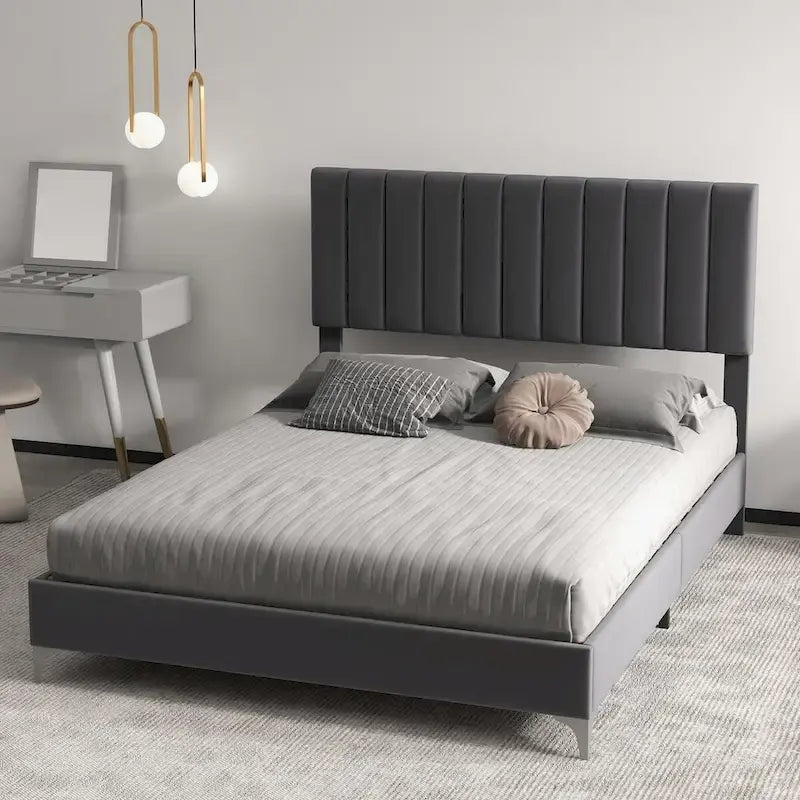 Bedframe met verstelbaar hoofdbord, geen boxspring nodig, draagvermogen tot 800 Lbs