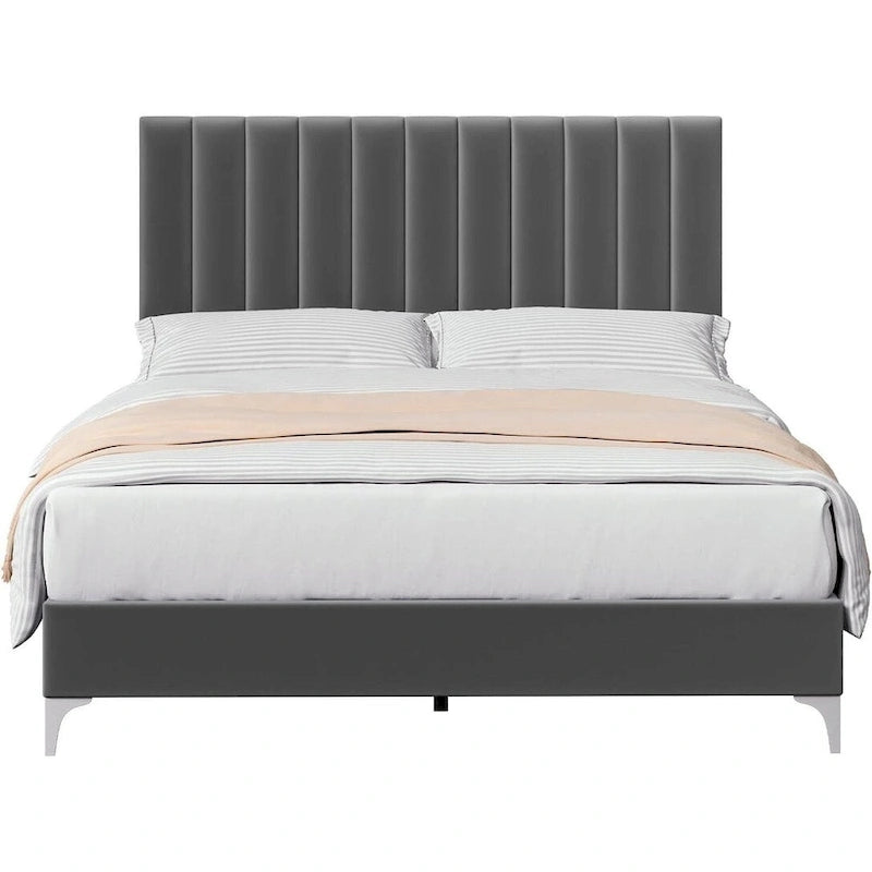 Bedframe met verstelbaar hoofdbord, geen boxspring nodig, draagvermogen tot 800 Lbs