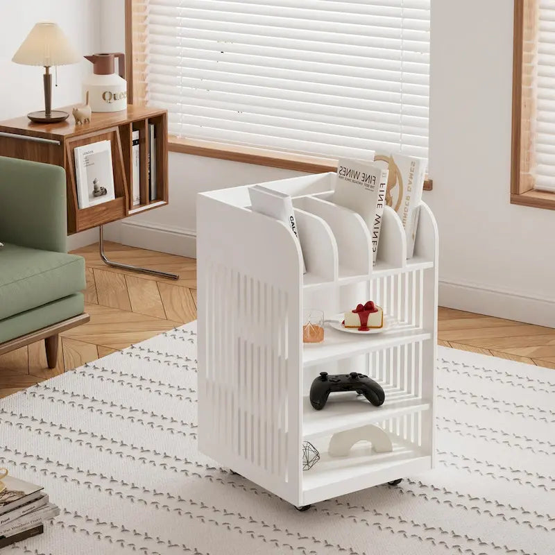 Carrito isla de cocina de 4 niveles con especiero y ruedas con bloqueo
