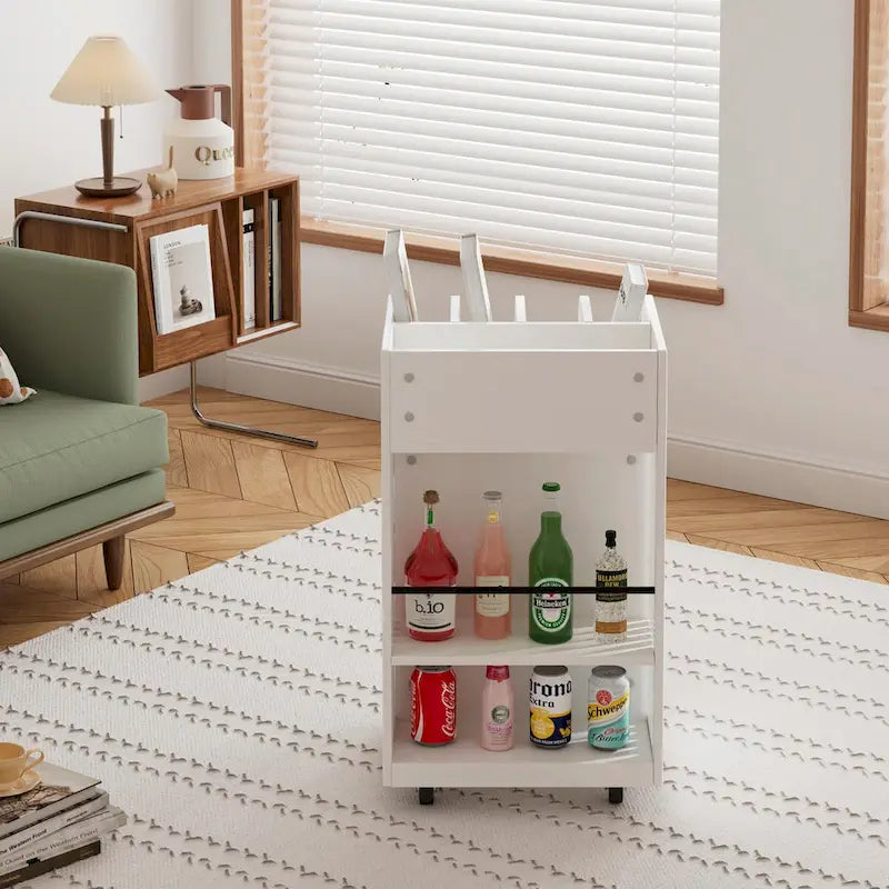 Carrito isla de cocina de 4 niveles con especiero y ruedas con bloqueo