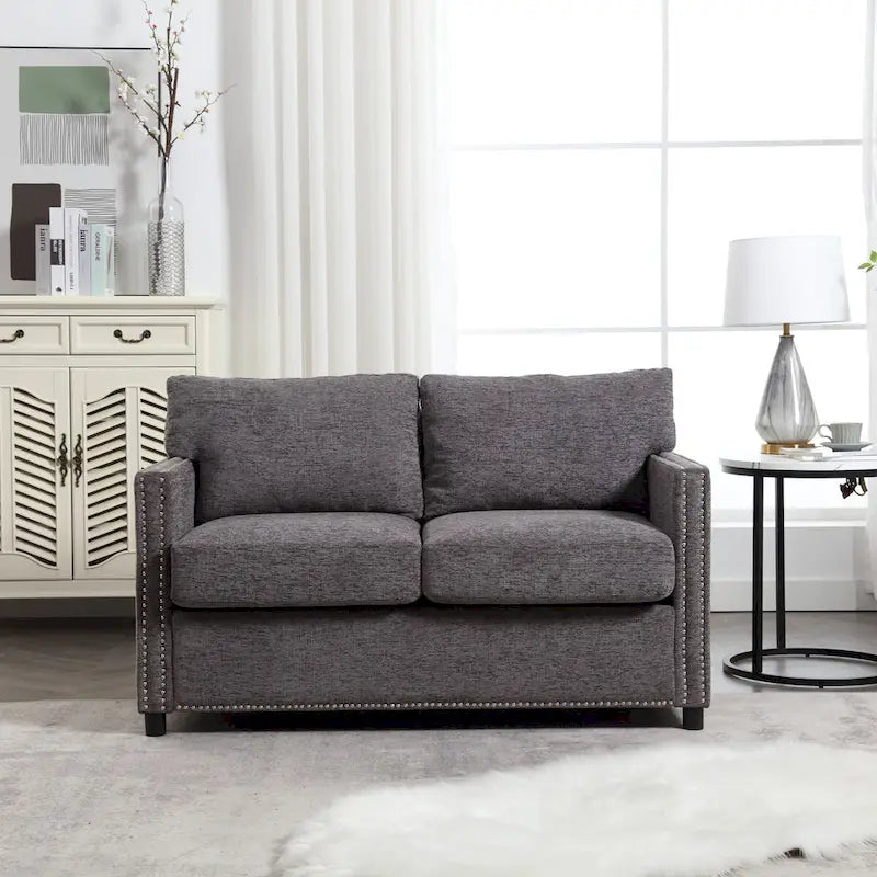 Modern chenille Fabric Loveseat, 2-Seat Upholstered Loveseat Sofa Modern Couch for Living Room Bedroom Apartment