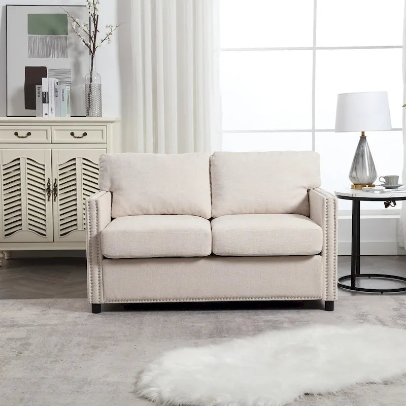 Modern chenille Fabric Loveseat, 2-Seat Upholstered Loveseat Sofa Modern Couch for Living Room Bedroom Apartment