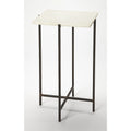Square Marble and Metal Accent Table