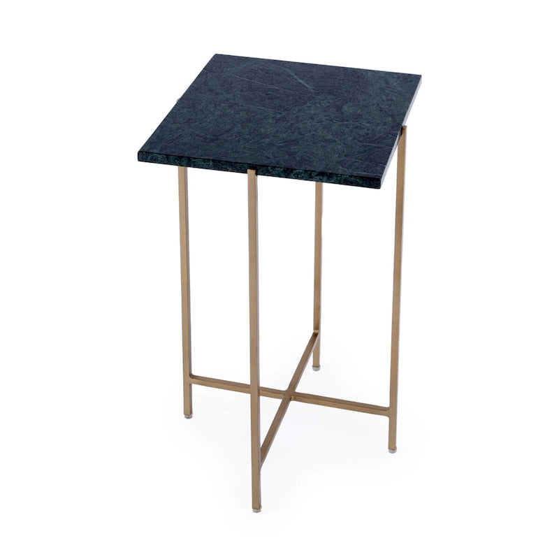 Quadratischer Marmor- und Metall-Beistelltisch