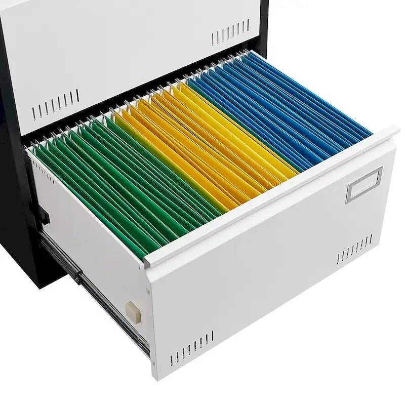 Schedario metallico laterale a 3 cassetti con serratura, schedario verticale da ufficio, schedario metallico con serratura, montaggio richiesto