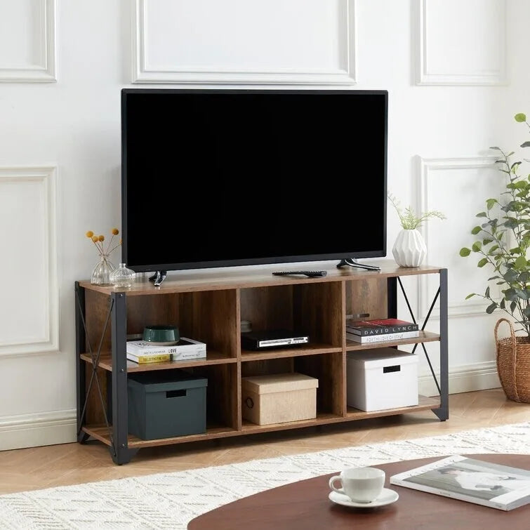 TV-Medienkonsole aus Holz, TV-Ständer, Entertainment-Center
