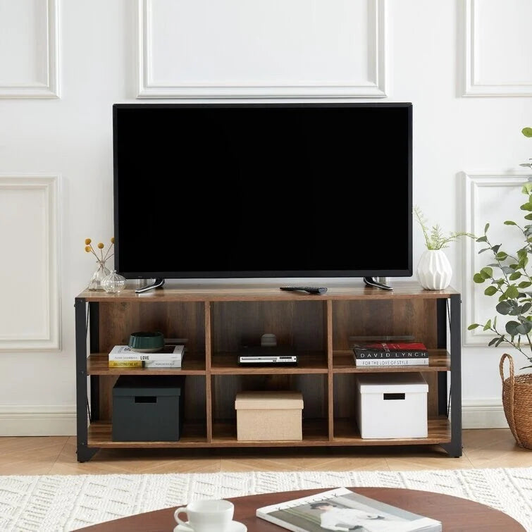 TV-Medienkonsole aus Holz, TV-Ständer, Entertainment-Center