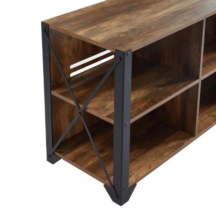 TV-Medienkonsole aus Holz, TV-Ständer, Entertainment-Center