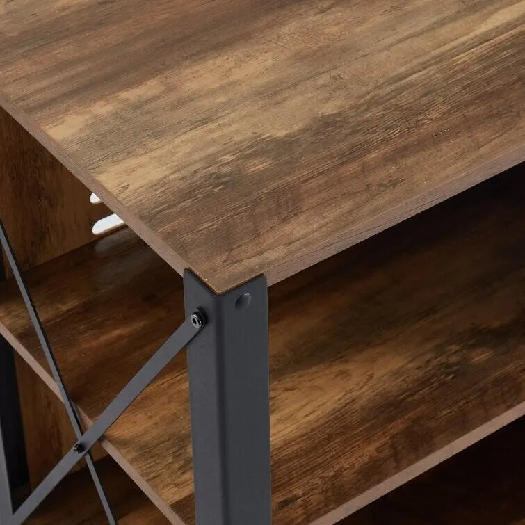 TV-Medienkonsole aus Holz, TV-Ständer, Entertainment-Center