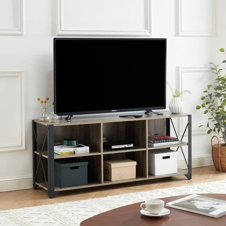 TV-Medienkonsole aus Holz, TV-Ständer, Entertainment-Center