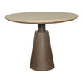 39 Pedestal Round Table Weathered Natural