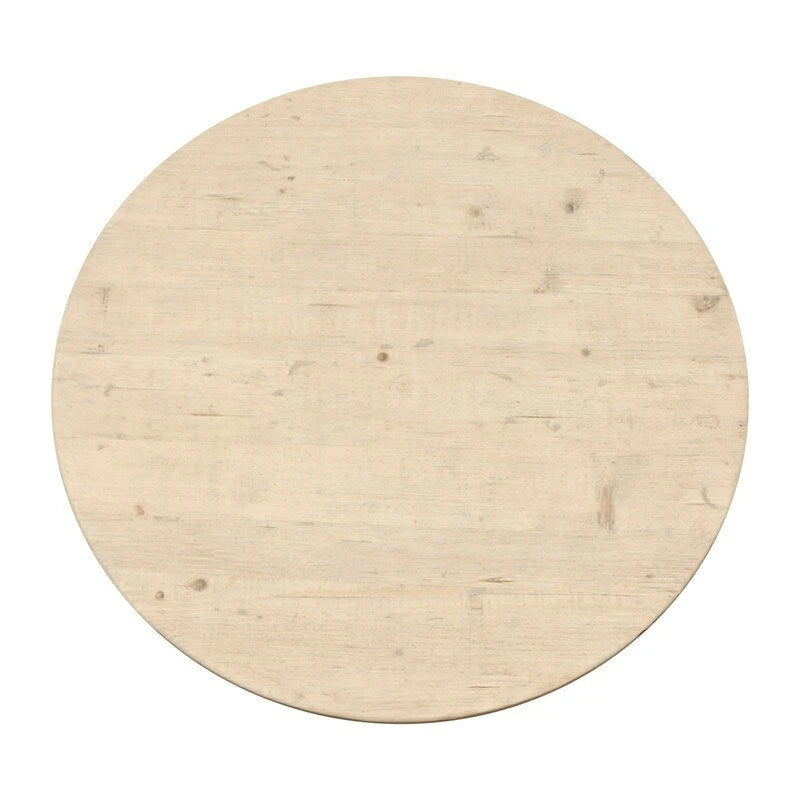 39 ronde tafel op voetstuk, verweerd naturel